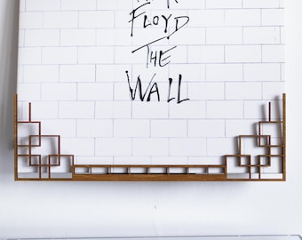 Vinyl Record Holder, Wall Mount - LONDON - Now playing, Hand-painted Wooden Vinyl Record Stand