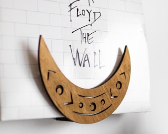 Vinyl Record Holder, Wall Mount - LONGHORN - Now playing, Hand-painted Wooden Vinyl Record Stand