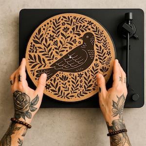 Cork Slipmat for Turntable – Handmade Vinyl Record Mat, DJ Slipmat Gift, Custom Audiophile Accessory, Gift for Vinyl Lover