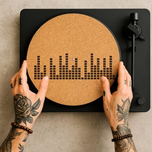 Cork Slipmat for Turntable – Handmade Vinyl Record Mat, DJ Slipmat Gift, Custom Audiophile Accessory, Gift for Vinyl Lover