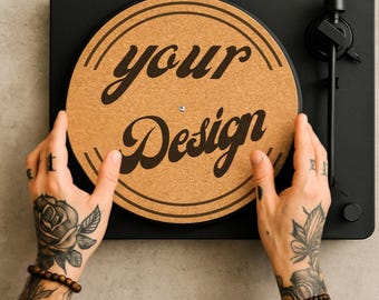 Personalized Cork Slipmat – Custom Engraved Cork Mat for Turntable, Vinyl Record Gift, Personalized Audio Accessory