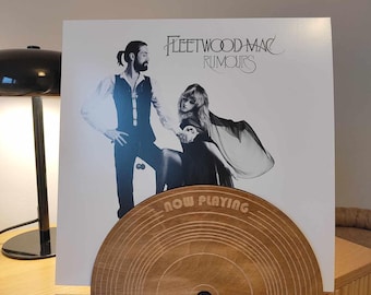 Now Playing Vinyl Record Stand - TOMMY - Freestanding Hand-Painted LP Display, Minimalist Wooden Vinyl Record Holder