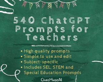 Chatgpt Prompts for Teachers, Ai Chat Gpt Prompts for Teachers, Ai Prompts for Teachers, Math Technology Science Language English Literature
