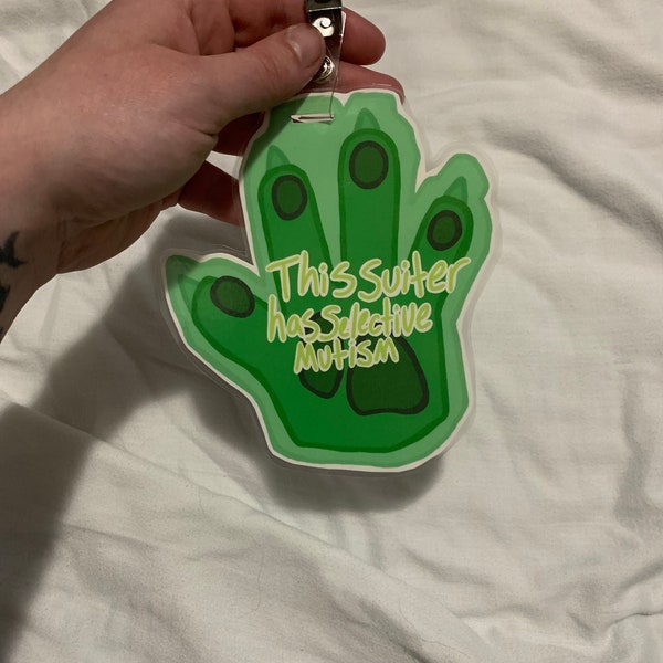 Selective mutism-fursuit badge