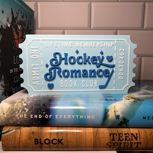 3D-geprint bord hockey-romantische boekenclub: decoratie boekhoekje in ticketstijl