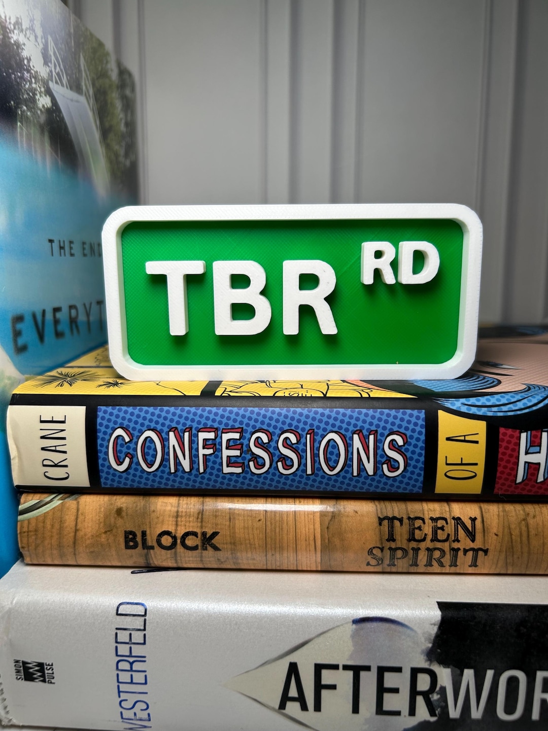 Tbr Sign TBR Road Bookshelf Street Sign — 3D Printed Book Nook and Shelf Decor ...