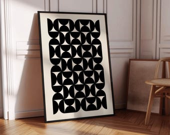 Bauhaus Geometric Art Print: Minimalist Room Decor (Digital Download)
