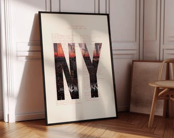 NY Lyrics Poster: Empire State of Mind Typography Art (Digital Download)