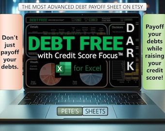 Debt Payoff Tracker Excel Dark Mode Snowball Spreadsheet Credit Score Card Payoff Tracker Credit Utilization Tracker Template Avalanche