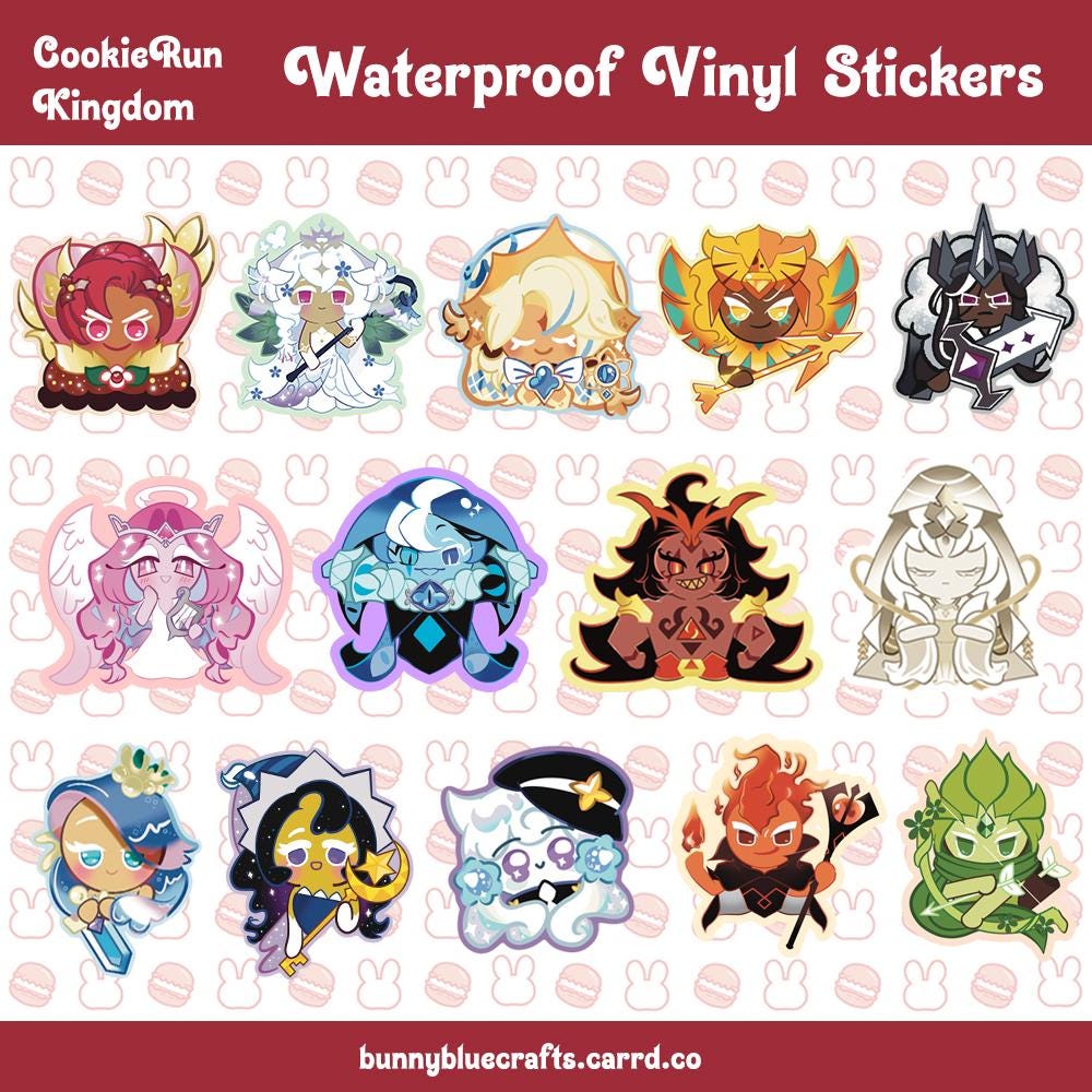 Cookie Run Kingdom Waterproof Vinyl Stickers