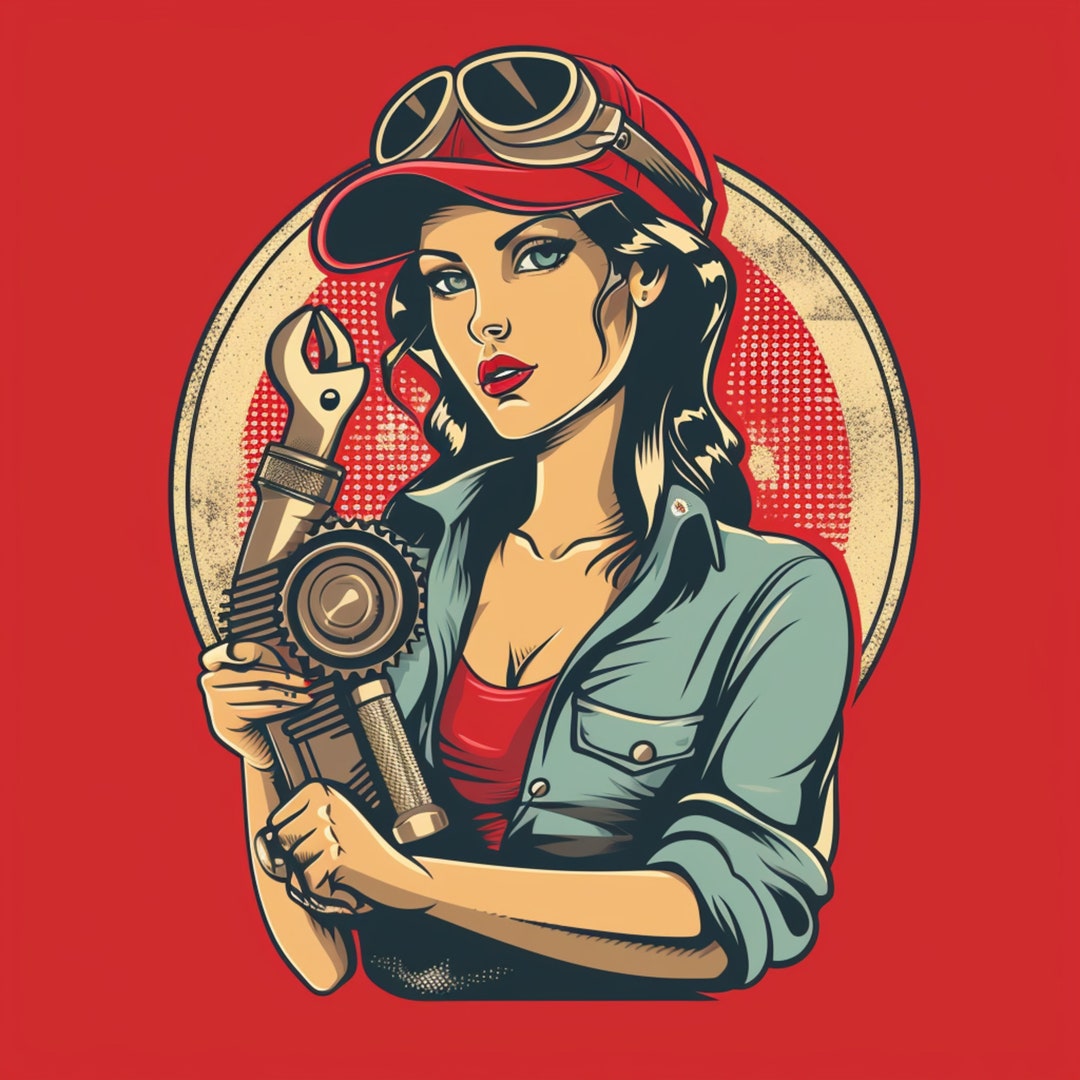 Grease Glamour Spark Plug Pinup Girl SVG With Tools Etsy