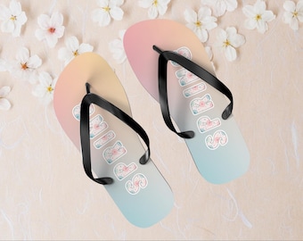 Chanclas con degradado pastel, sandalias estampadas por sublimación para primavera