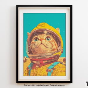 宇宙猫：水彩画の黒猫宇宙飛行士プリント - Etsy 日本