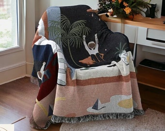 Astronaut Bedspread - Nordic Throw Blanket - Boho Tapestry - Sofa Throw - Bed Throw Blanket - Boho Home Decor