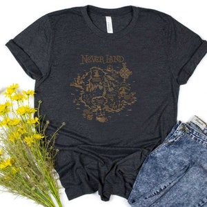 Peter Pan Never Land Karte Grafik T-Shirt T-Shirt