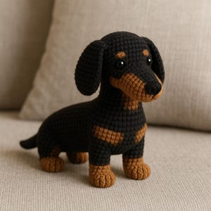 Crochet Dachshund Pillow, Handmade Dachshund  Cushion, Cute Dachshund Plush, Soft Dachshund  Pillow, Cozy Dachshund Toy, Gift for Dog Lovers