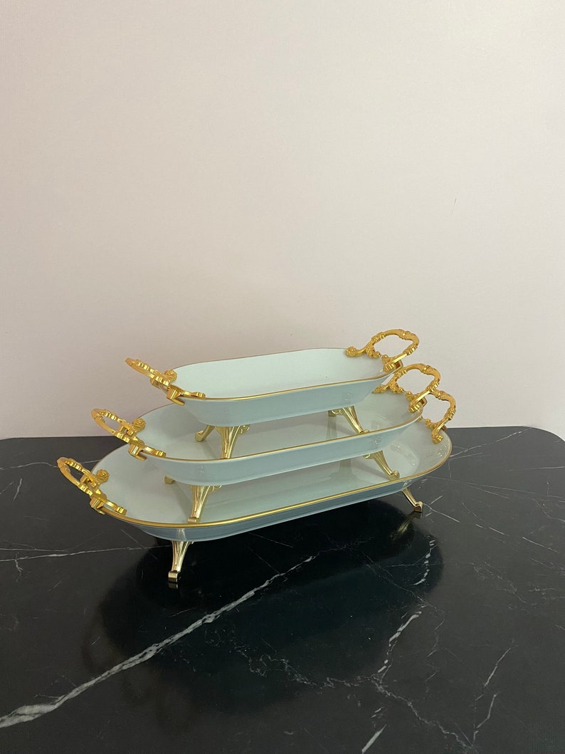 Elegant gold silver serving plates set elevate your dining experience