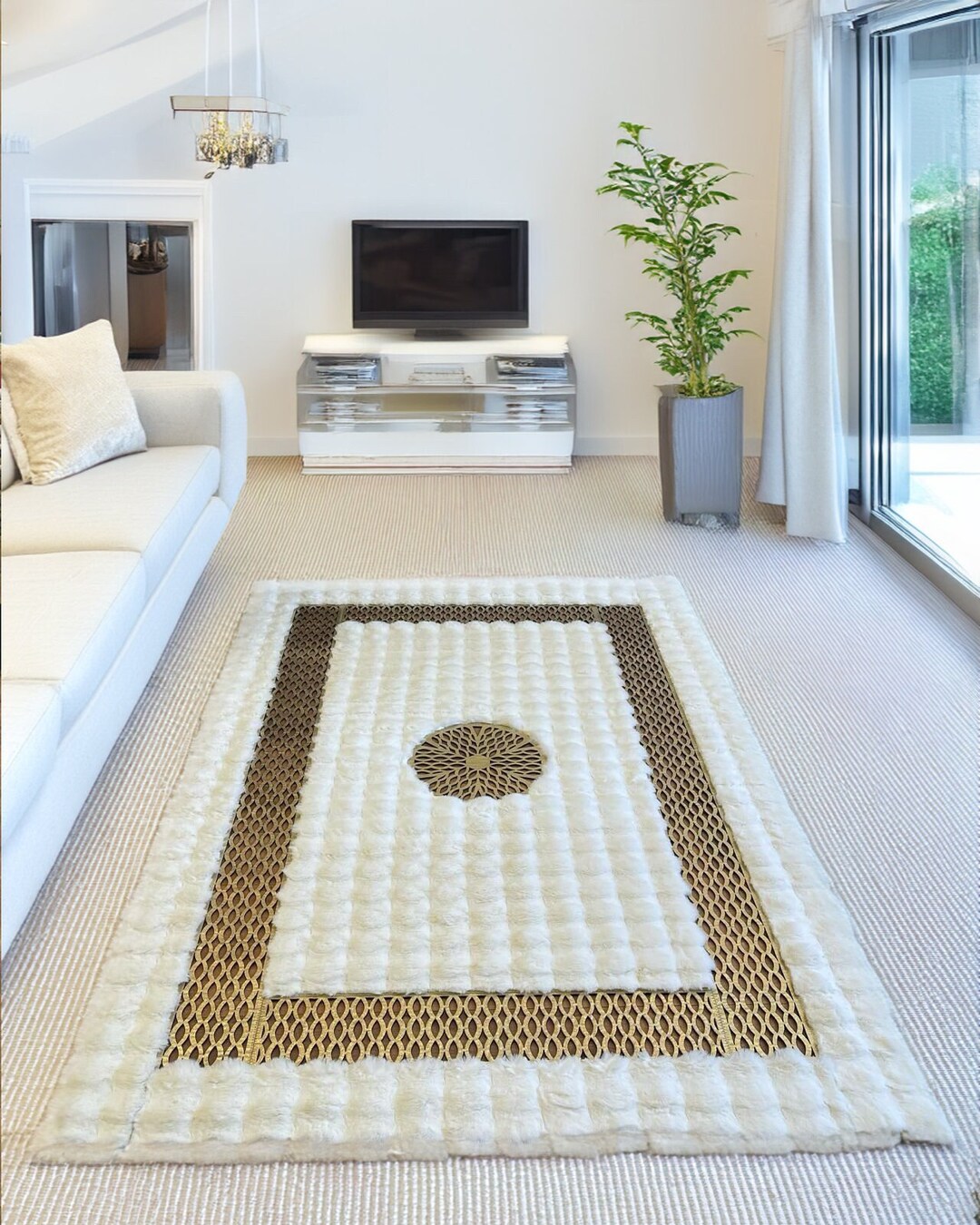 Home Decor White Plush Accent Luxury 6x8 Bedroom Cozy Rug, Living Room ...