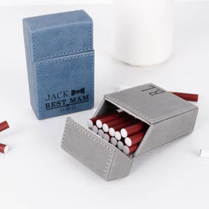 Portasigarette in pelle personalizzato - Accessorio da viaggio per fumatori personalizzato, scatola per sigarette fatta a mano con capacità per 20 sigarette, regalo per uomo/festa del papà