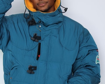 ヴィンテージ 1990 年代 ELLESSE ブルドッグ スキー ジャケット L
