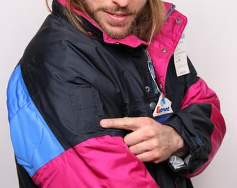 Vintage Alpine Designs Outdoor Jacket S 80s Padded Ski White 