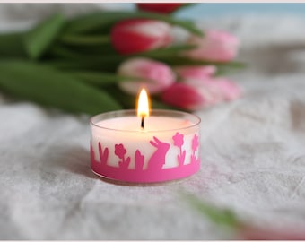 Easter candle stickers, Easter plotter file, Easter bunny plotter file, SVG Easter, Easter plotter template, Easter bunny plotter template