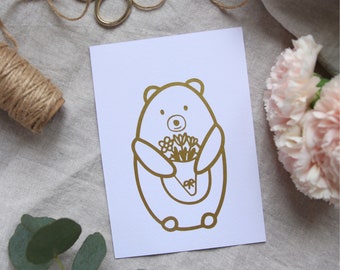 Plotter file bear, plotter file Mother's Day, SVG bear, plotter template Mother's Day, plotter file birthday, plotter file card