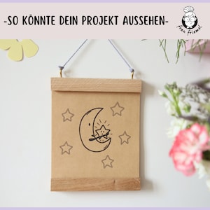 Archivo plotter luna con estrellas para decoración habitación infantil, tarjetas caseras, regalos de nacimiento y mucho más.