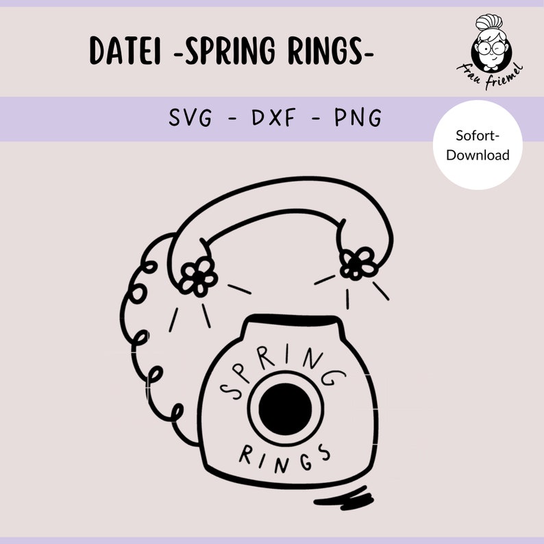 Plotter file Spring rings, plotter file spring, plotter file spring saying, SVG spring, plotter template spring, plot spring decoration image 2