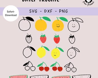 Plotter file fruits in various designs – plot great summer accessories