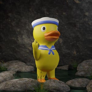 Middle Finger Duck – Funny 3D-Printed Mini Statue – Unique Desk Decor, Hilarious Gift for Friends, Bachelor Parties, or Home Decor