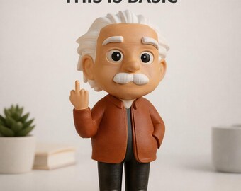 Einstein Middle Finger Figurine Funny Scientist Decor Sarcastic