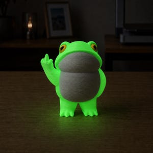 Figurine de grenouille phosphorescente : Décoration de bureau sarcastique, cadeau humoristique, statuette d'humour nocturne