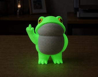 Glow in Dark Frog Figurine: Sarcastic Desk Decor, Gag Gift, Night Humor Statue