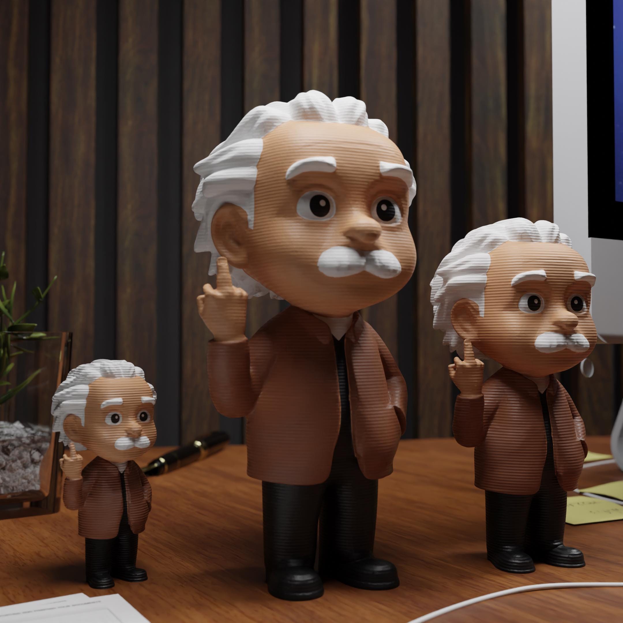 Einstein Middle Finger Figurine Funny Scientist Decor Sarcastic
