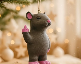 Tree Decoration, Middle Finger Rat – Funny 3d-printed Rodent