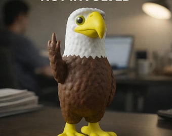 Eagle middle finger figurine funny rude bird decor sarcastic desk statue bold eagle gag gift for coworker with dark humor style