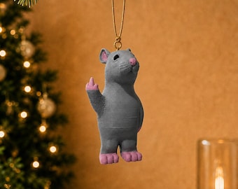 Tree decoration, Middle Finger Rat – Funny 3D-Printed Rodent Figurine