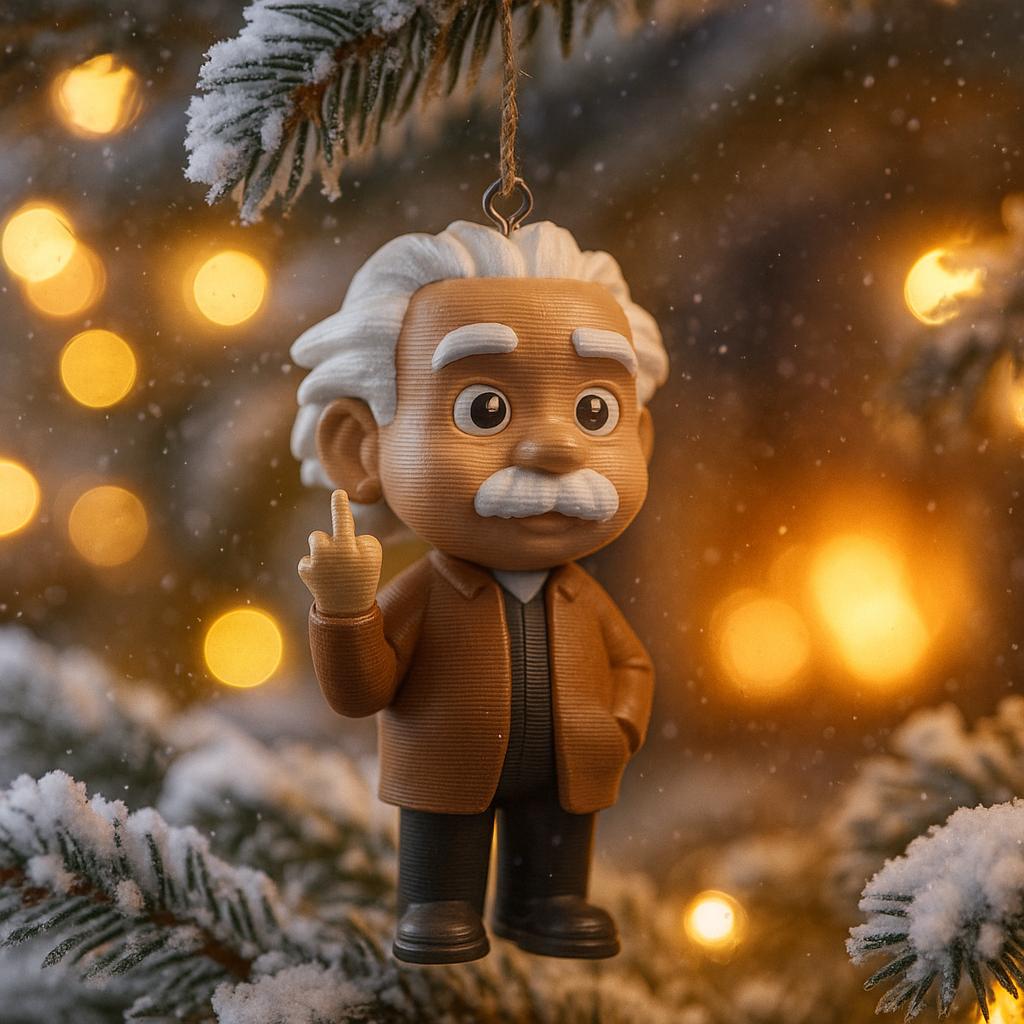Albert Einstein Middle Finger Statue – Unique Science Lover Gift