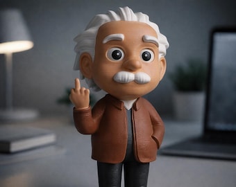 Einstein Middle Finger Figurine Funny Scientist Decor Sarcastic