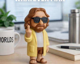 Funny Middle Finger Figurine The Dude Statue Rude Desk Decor Gag Gift Office Humor Sarcastic 3D Printed Movie Inspired