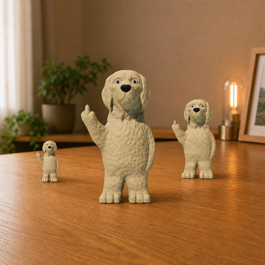 Golden Retriever Figurine: Sarcastic Desk Statue, Funny Dog Lover