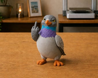 Mittelfinger-Taube – Lustiges Geschenk für Kollegen und sarkastische Schreibtischdeko