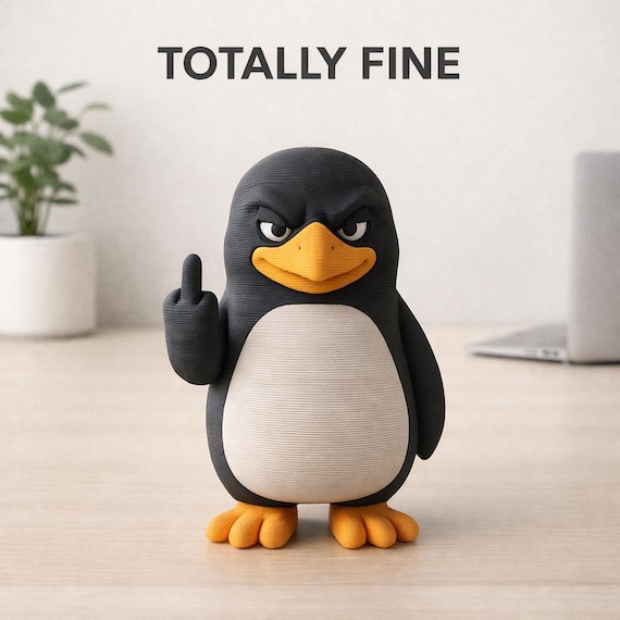 Penguin figurine with attitude funny rude animal gift sarcastic desk decor bold penguin statue gag gift for coworker humor lovers