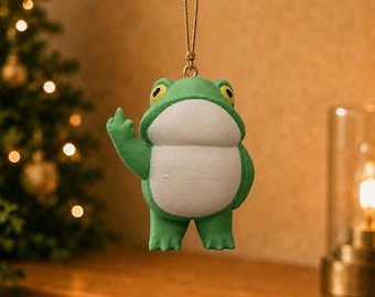 Décoration d'arbre de Noël, statue de grenouille majeur – Décoration humoristique imprimée en 3D