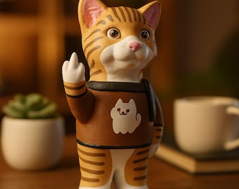 Chat en pull faisant basculer le majeur Cadeau drôle imprimé en