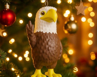 Christmas tree decoration, Middle Finger Eagle Statue – 3D-Printed Tree hanger