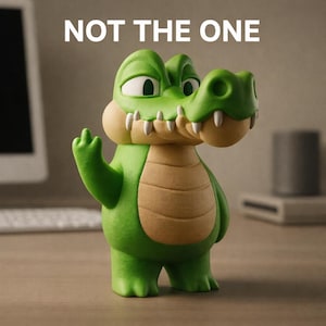 Crocodile middle finger figurine funny rude reptile decor sarcastic desk statue bold alligator gag gift for coworker humor lovers