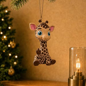 Tree decoration - Baby Giraffe Flipping the Middle Finger – Tree hanger, 3D-Printed Animal Decor