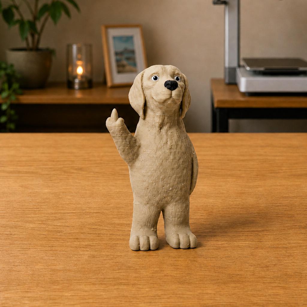 Golden Retriever Figurine: Sarcastic Desk Statue, Funny Dog Lover